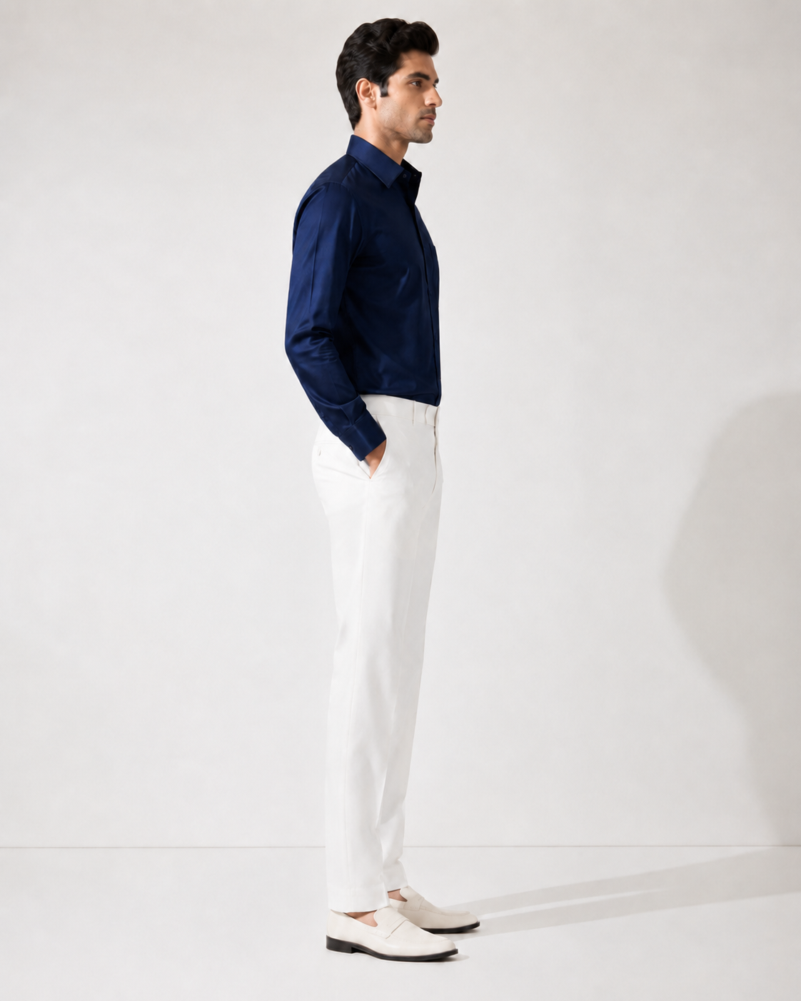 Dark Blue Solid Premium Formal Shirt
