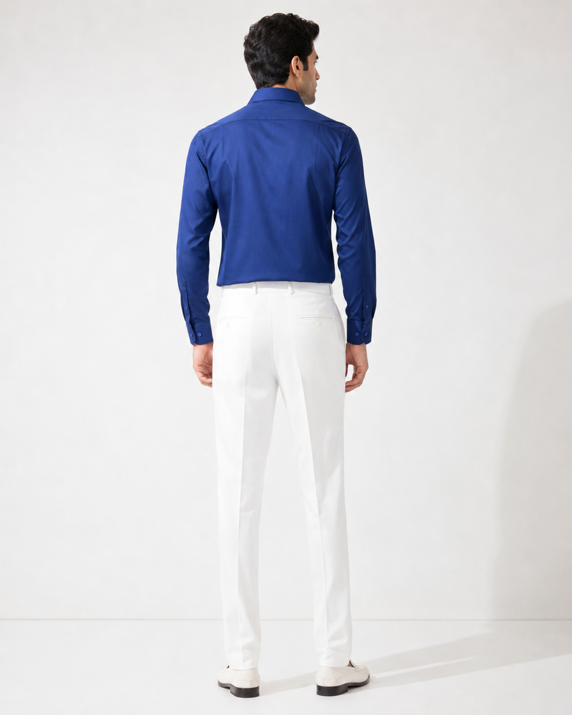 Men Royal Blue Solid Premium Formal Shirt