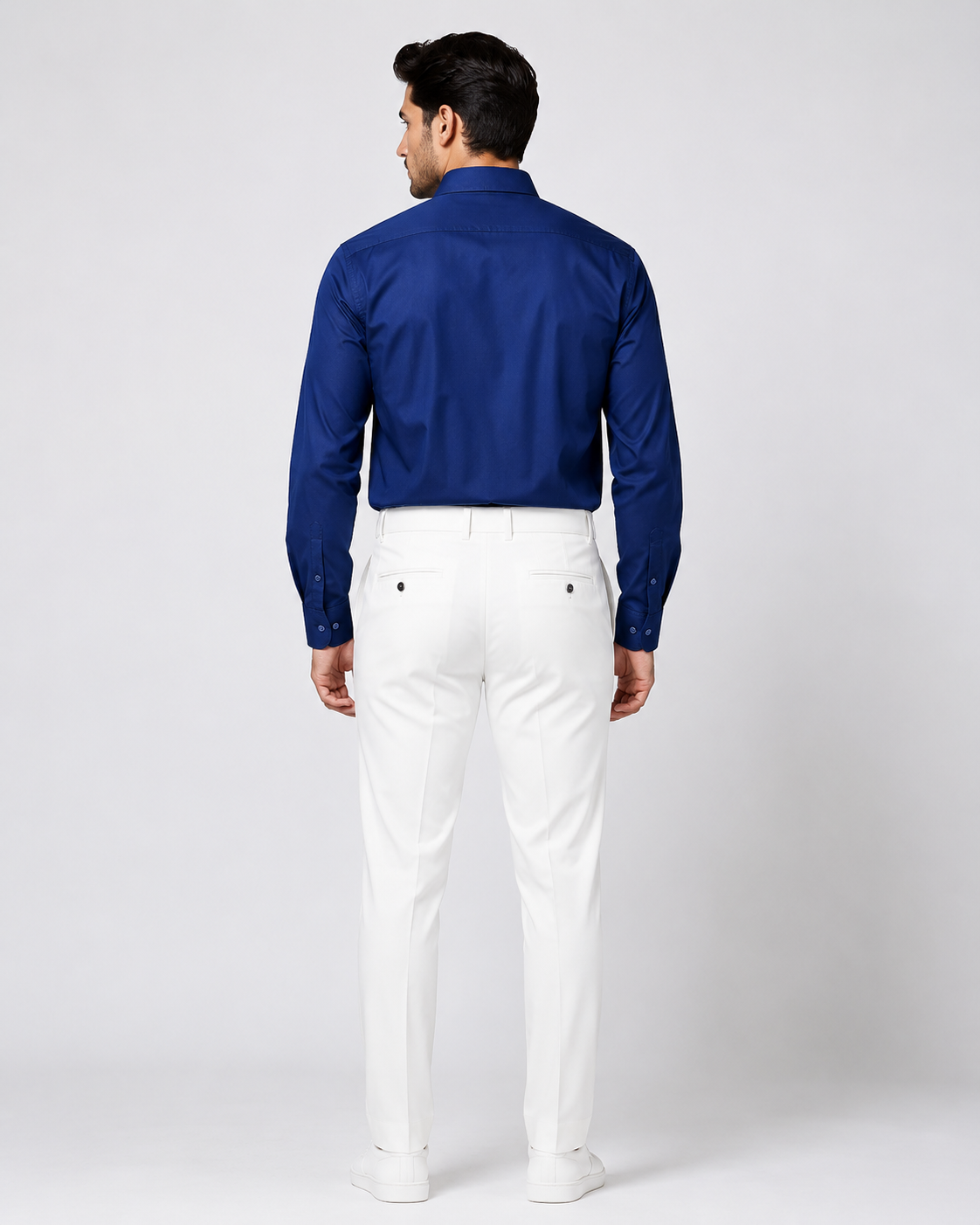 Men Royal Blue Solid Premium Formal Shirt