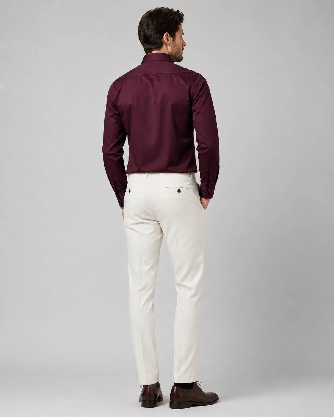 Men Maroon Solid Premium Formal Shirt