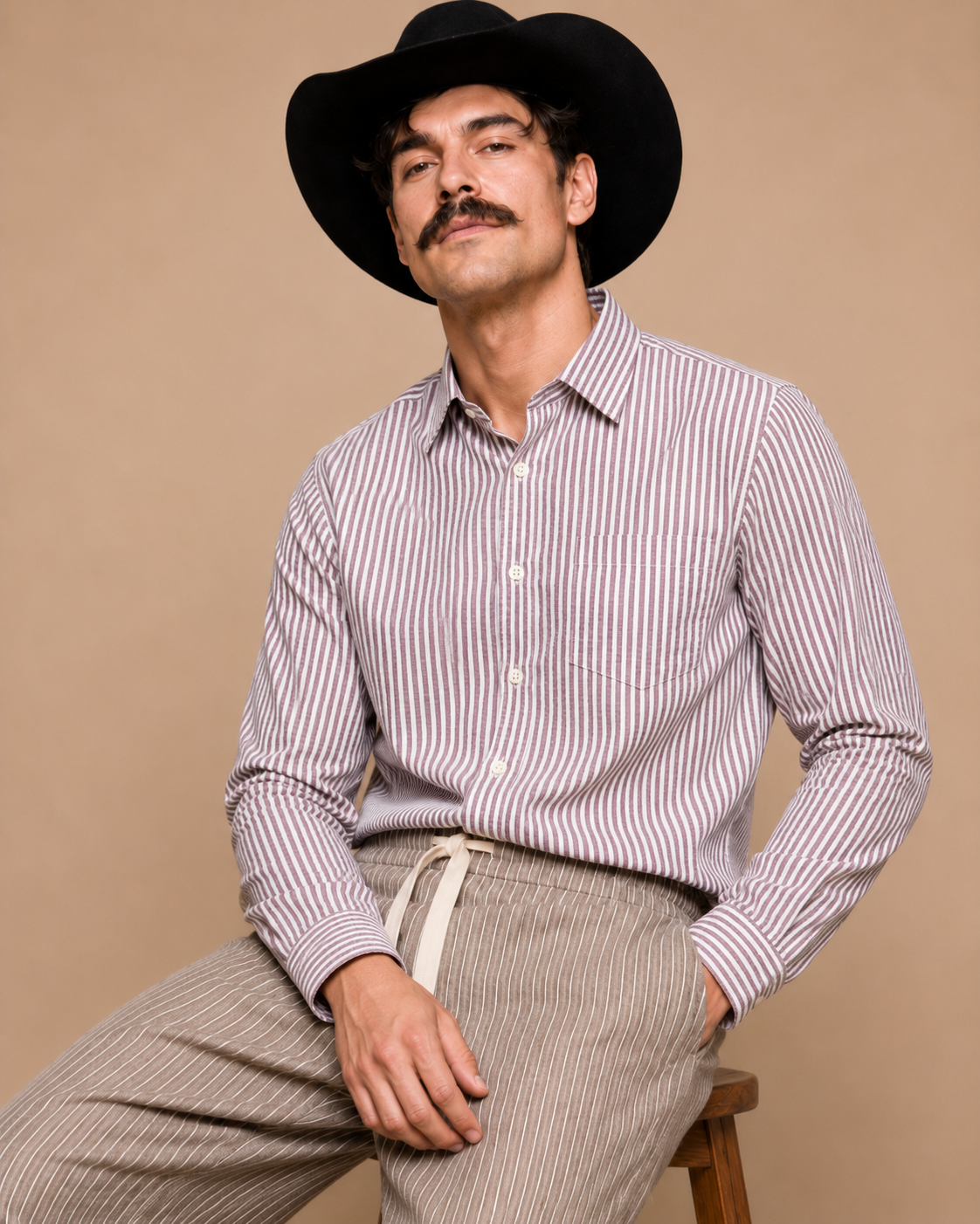 White & Pink Striped Premium Oxford Cotton Casual Shirt