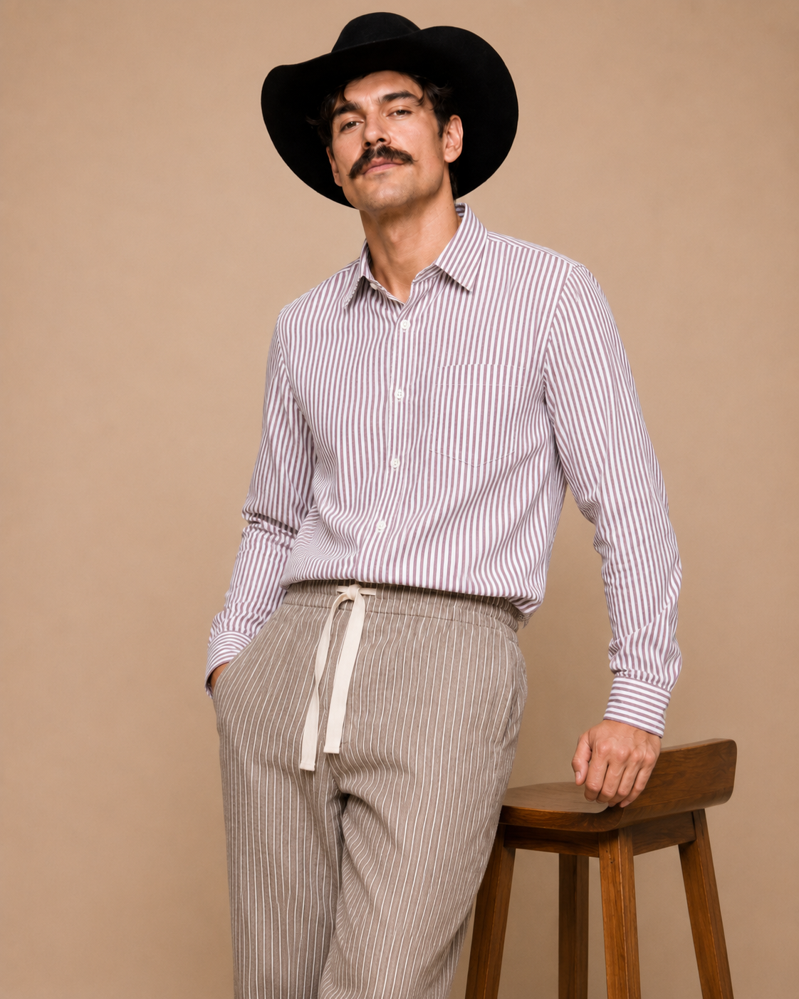 White & Pink Striped Premium Oxford Cotton Casual Shirt