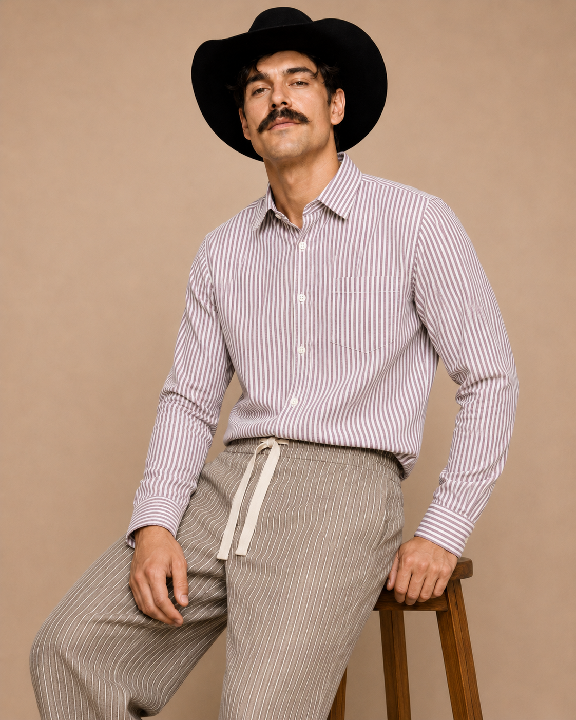 White & Pink Striped Premium Oxford Cotton Casual Shirt