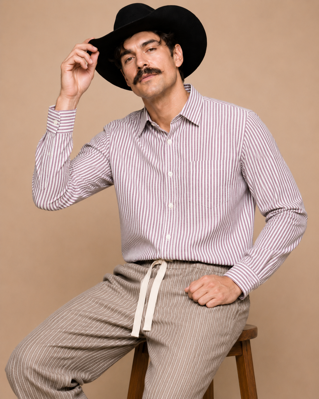 White & Pink Striped Premium Oxford Cotton Casual Shirt
