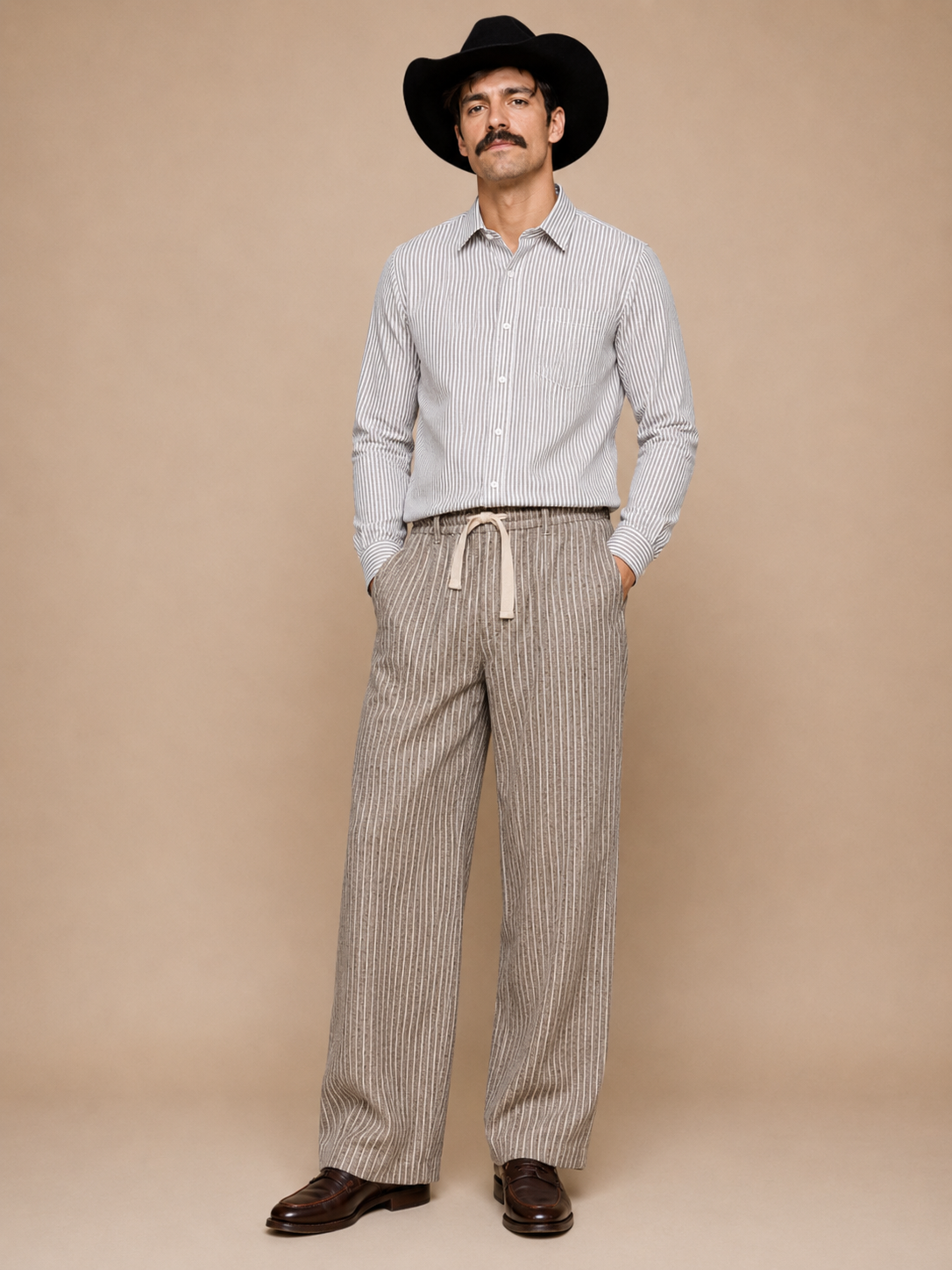 White & Grey Striped Premium Cotton Casual Shirt
