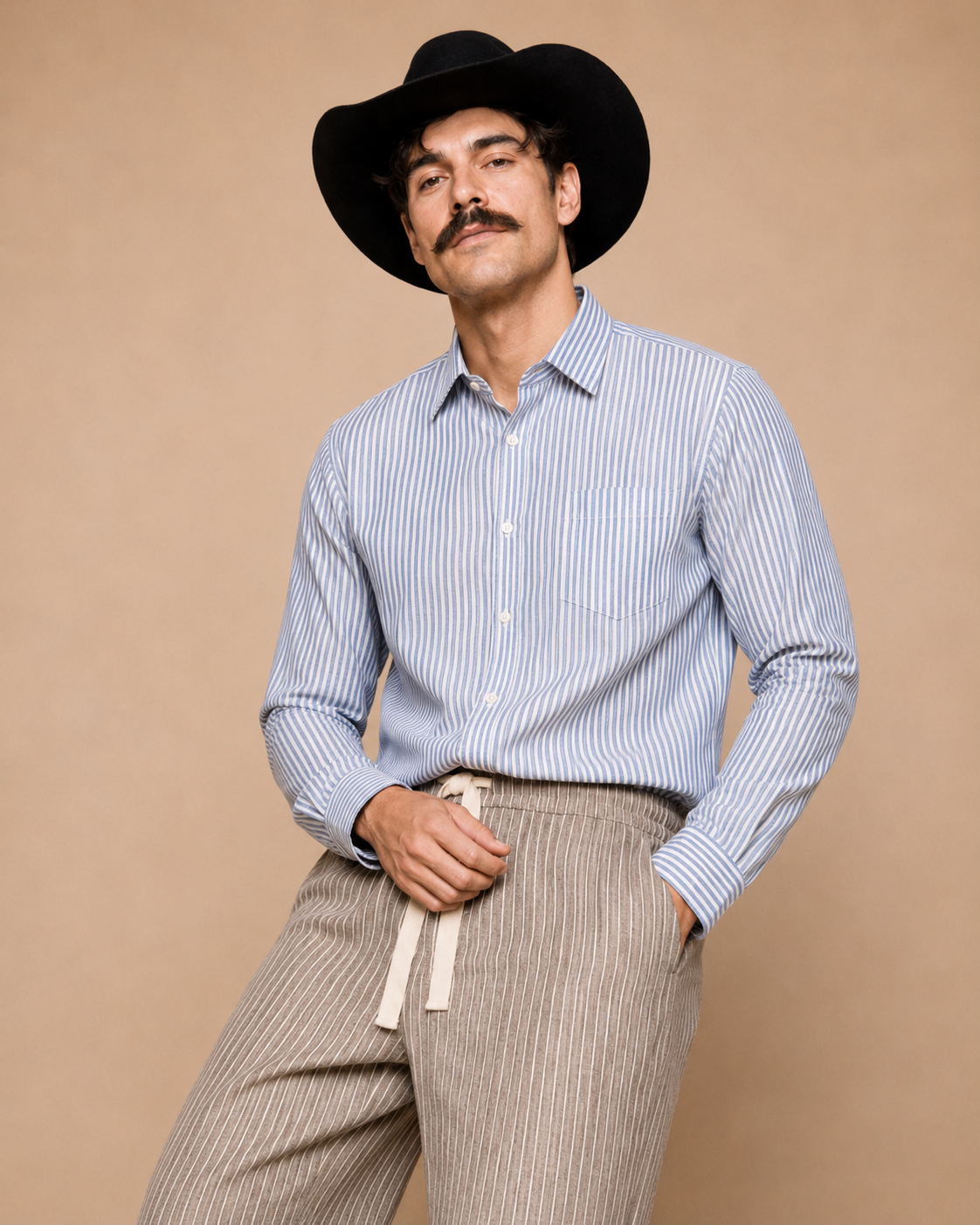 White & Blue Striped Premium Oxford Cotton Casual Shirt