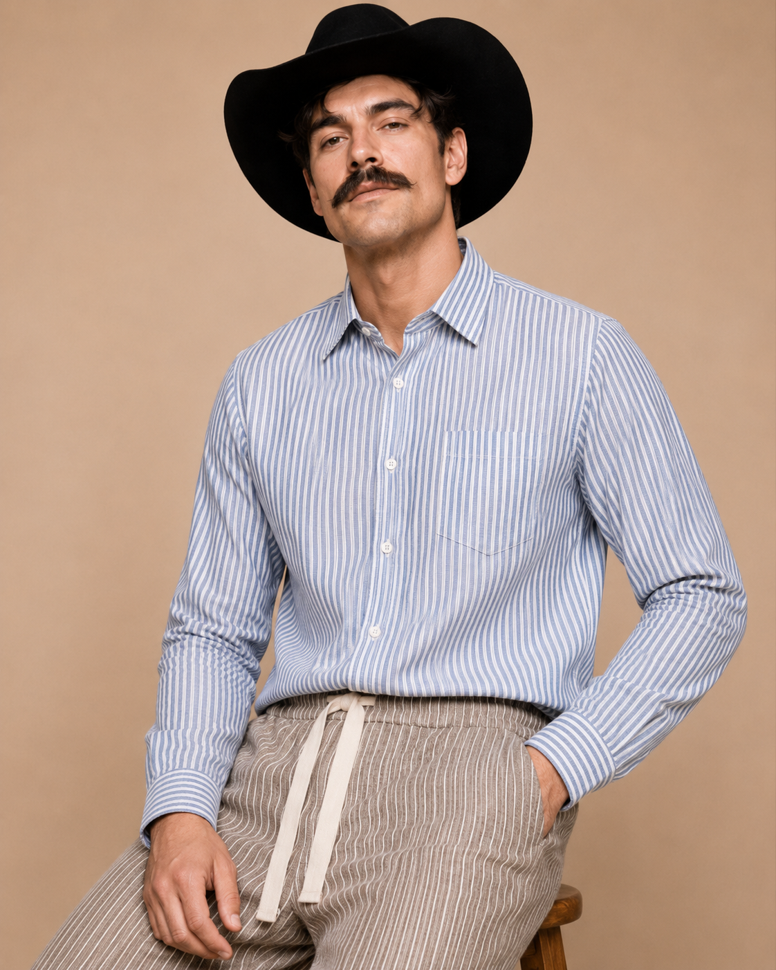 White & Blue Striped Premium Oxford Cotton Casual Shirt