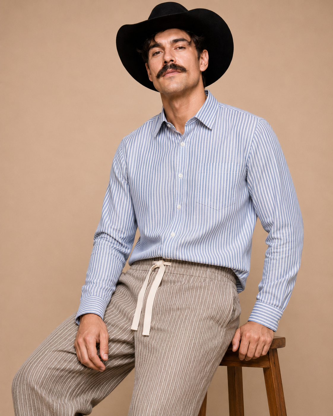 White & Blue Striped Premium Oxford Cotton Casual Shirt