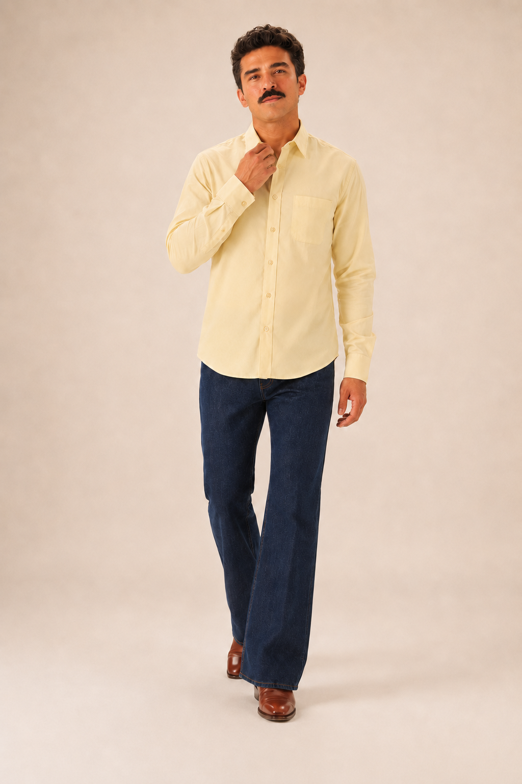 Butter Yellow Premium Cotton Casual Shirt