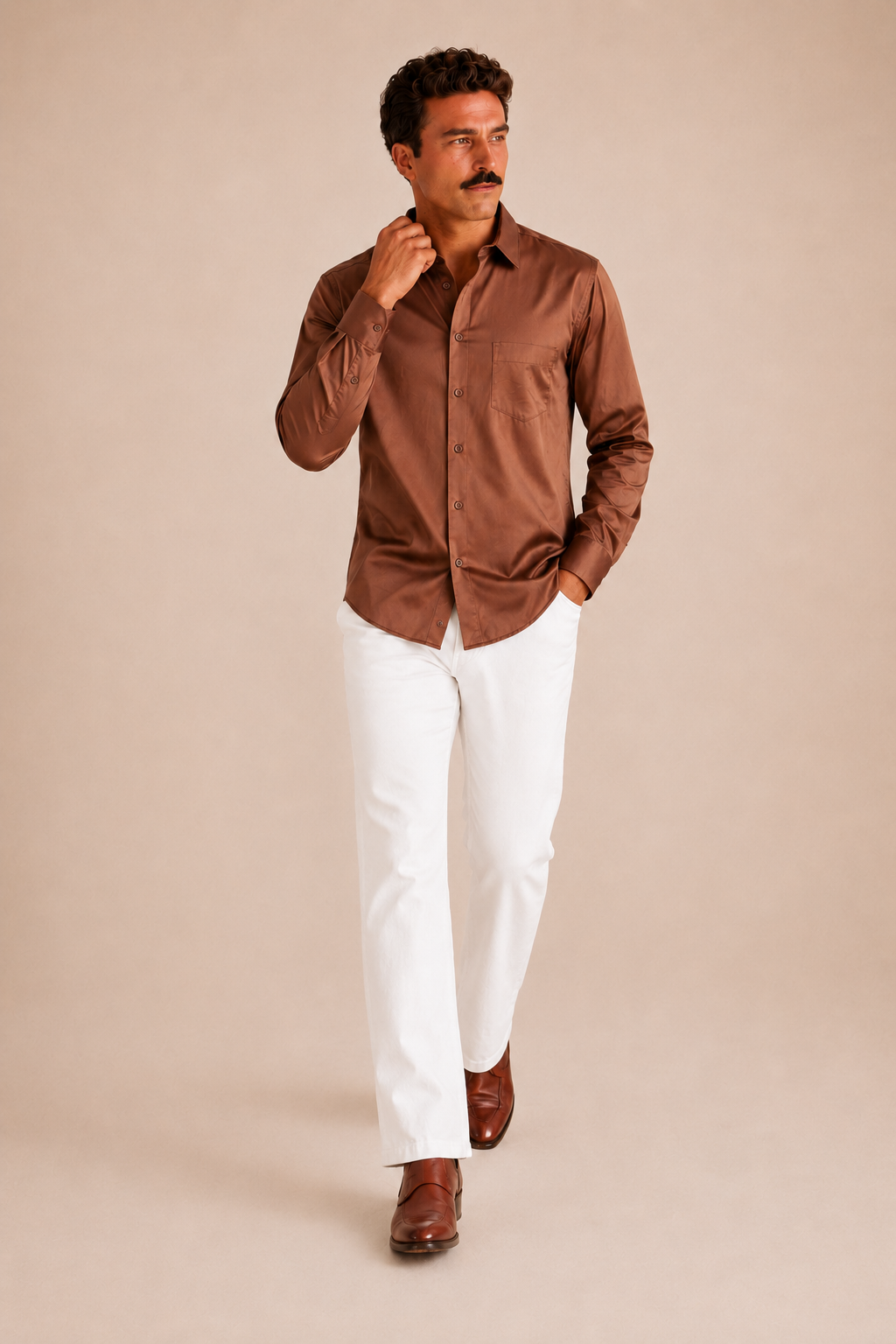 Chocolate Premium Cotton Casual Shirt