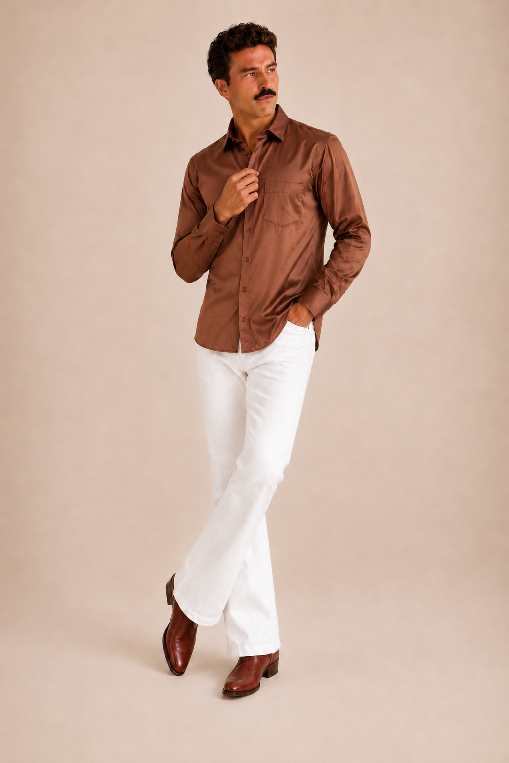 Chocolate Premium Cotton Casual Shirt