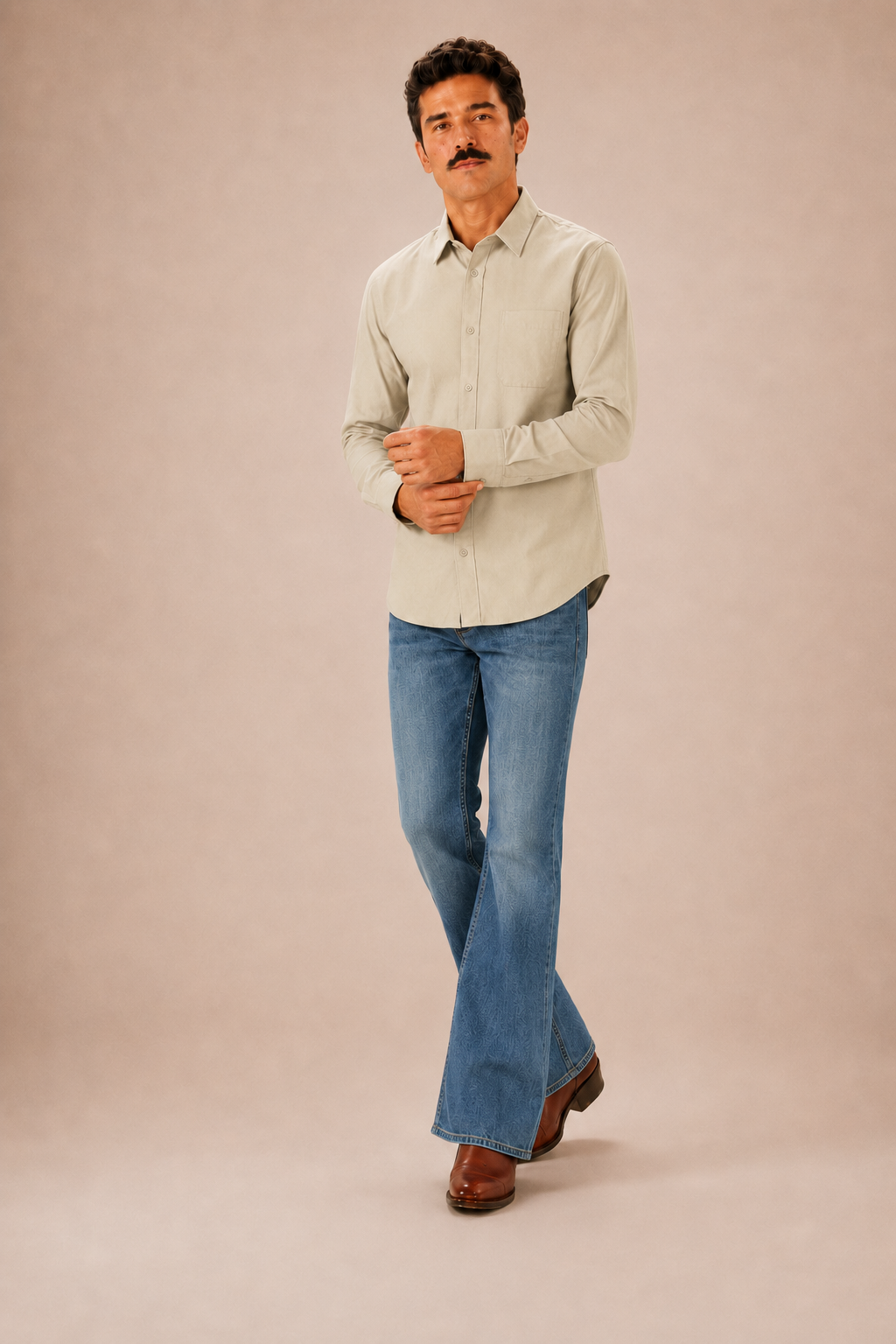 Beige Premium Cotton Casual Shirt