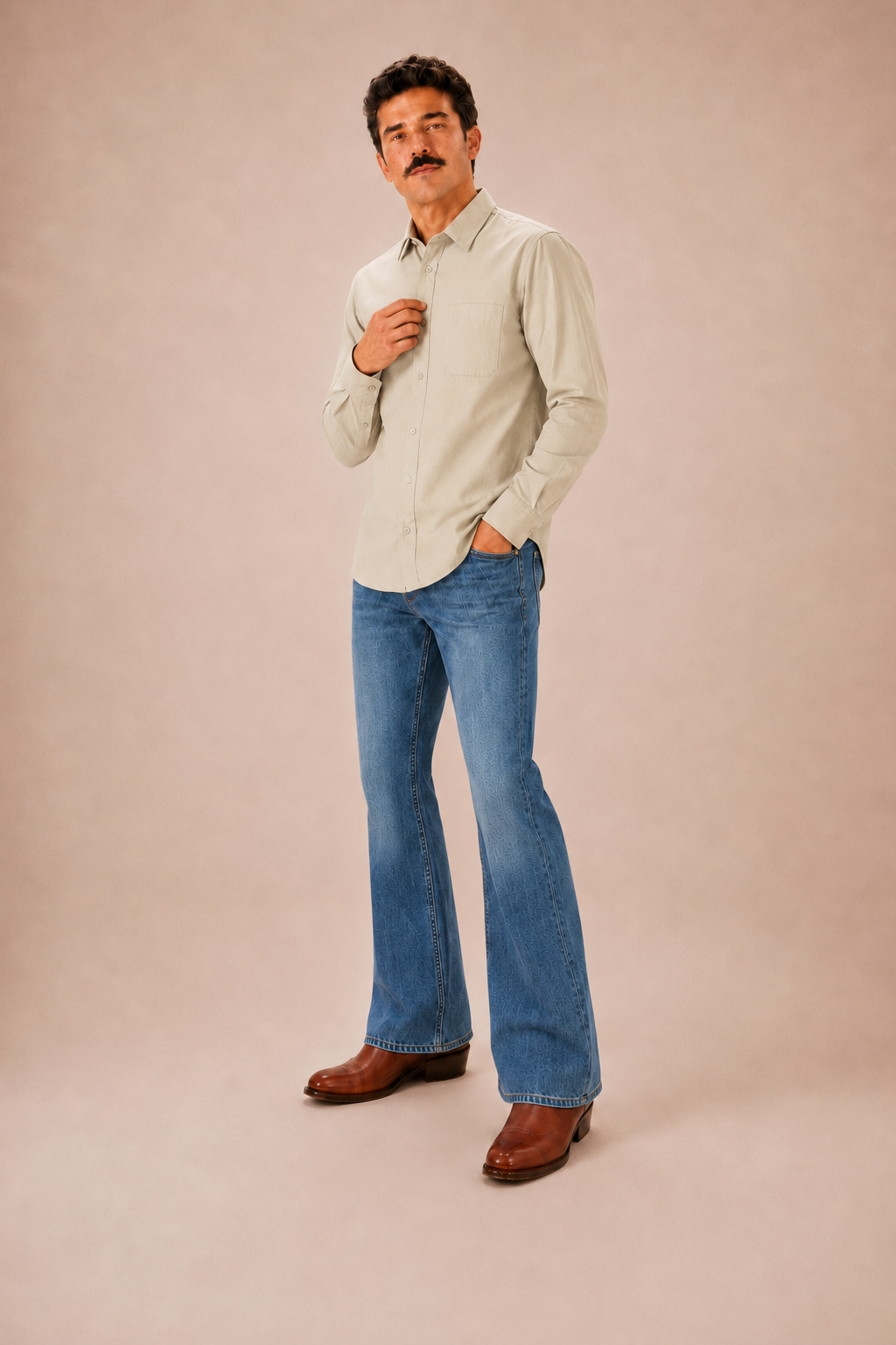 Beige Premium Cotton Casual Shirt