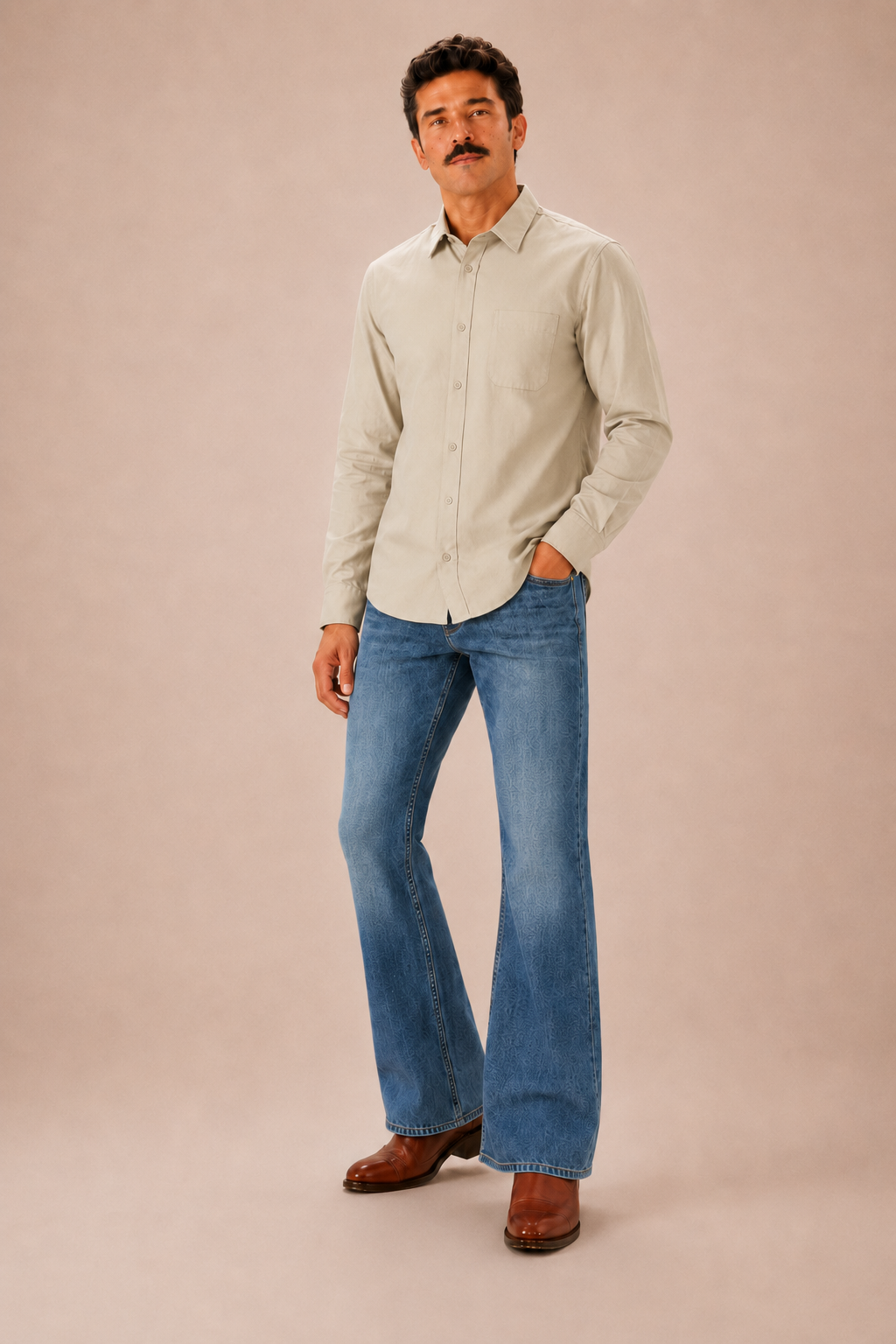 Beige Premium Cotton Casual Shirt