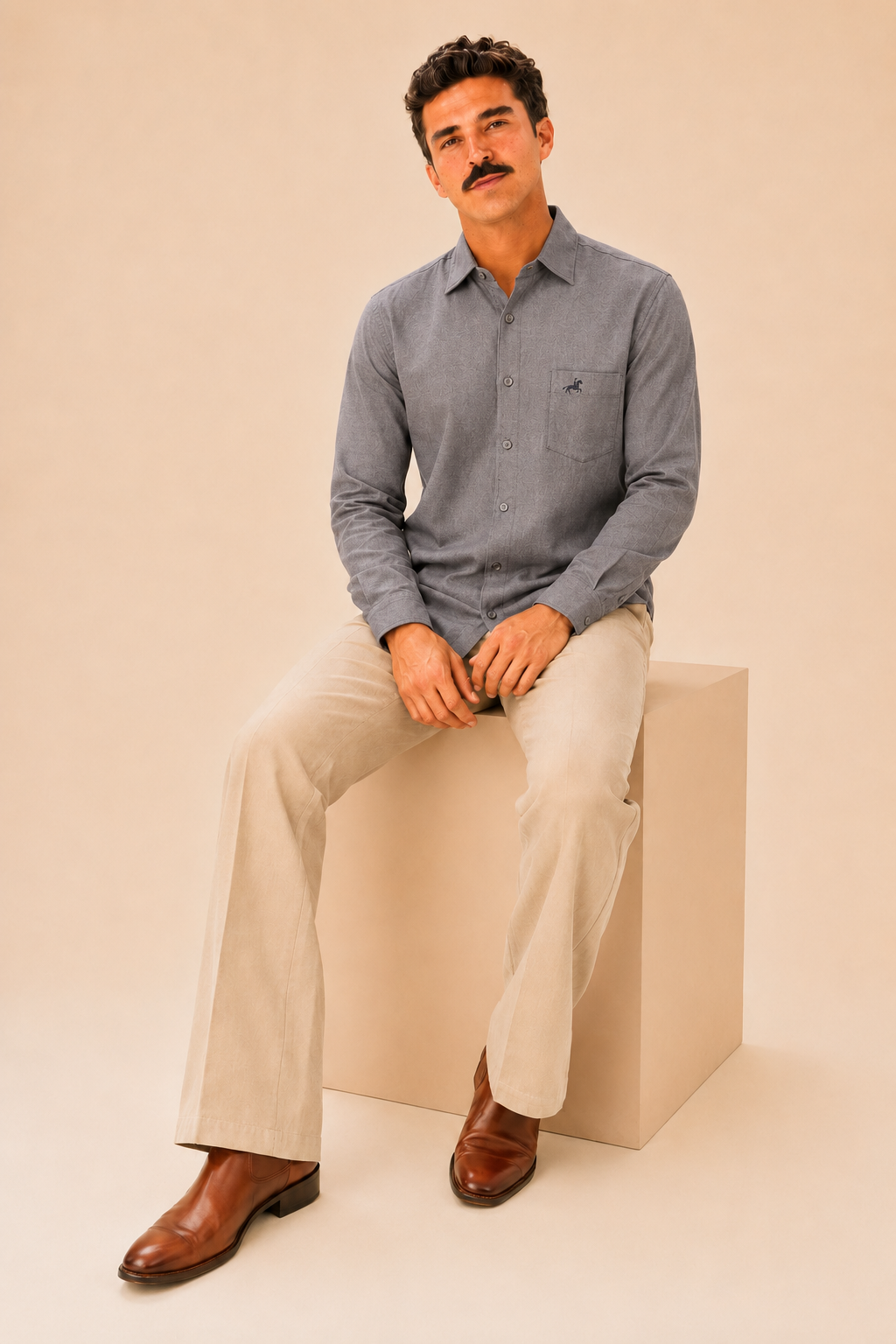 Grey Premium Cotton Casual Shirt