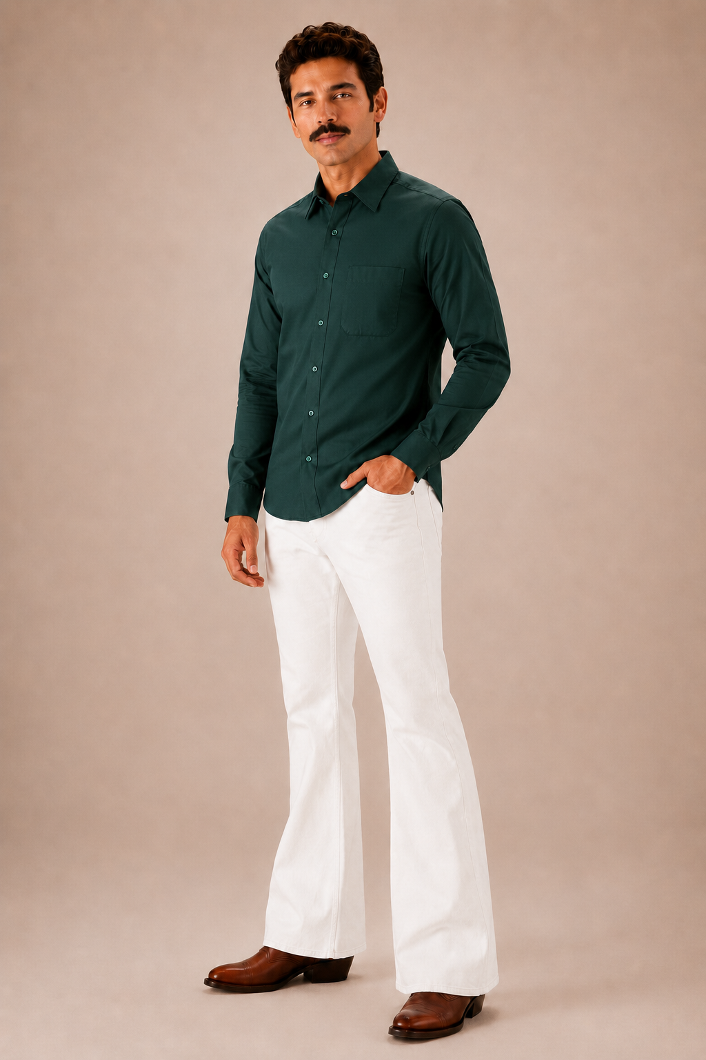 Dark Green Premium Cotton Casual Shirt
