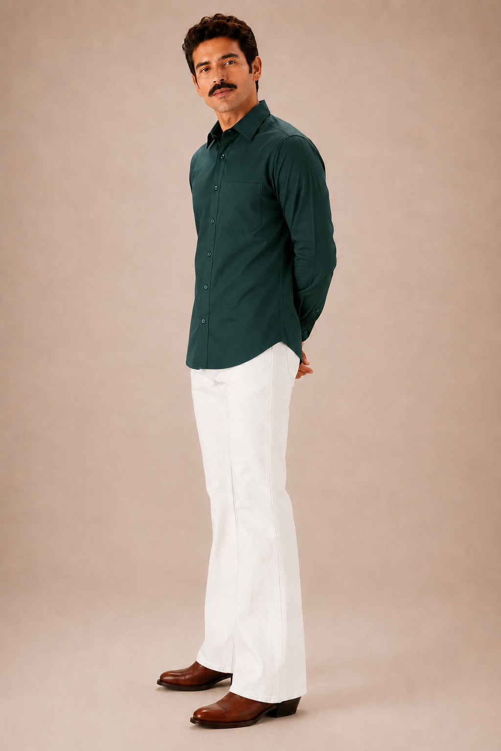 Dark Green Premium Cotton Casual Shirt