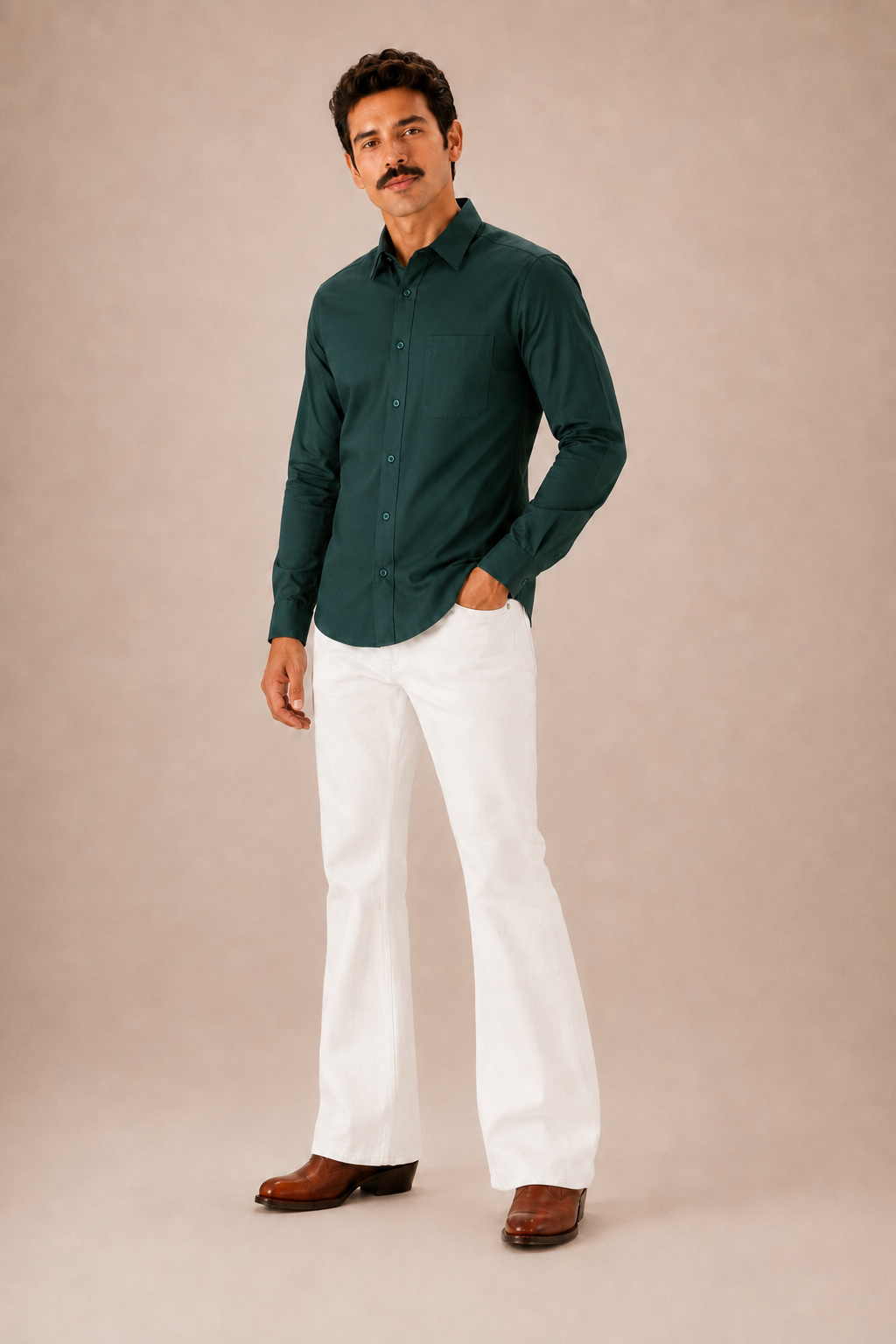 Dark Green Premium Cotton Casual Shirt