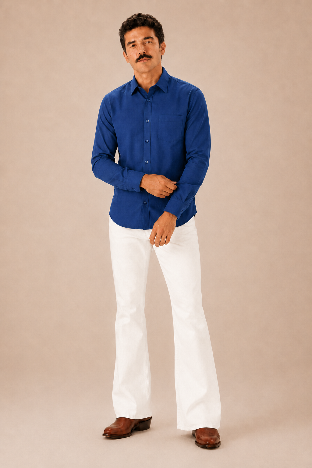 Dark Blue Premium Cotton Casual Shirt