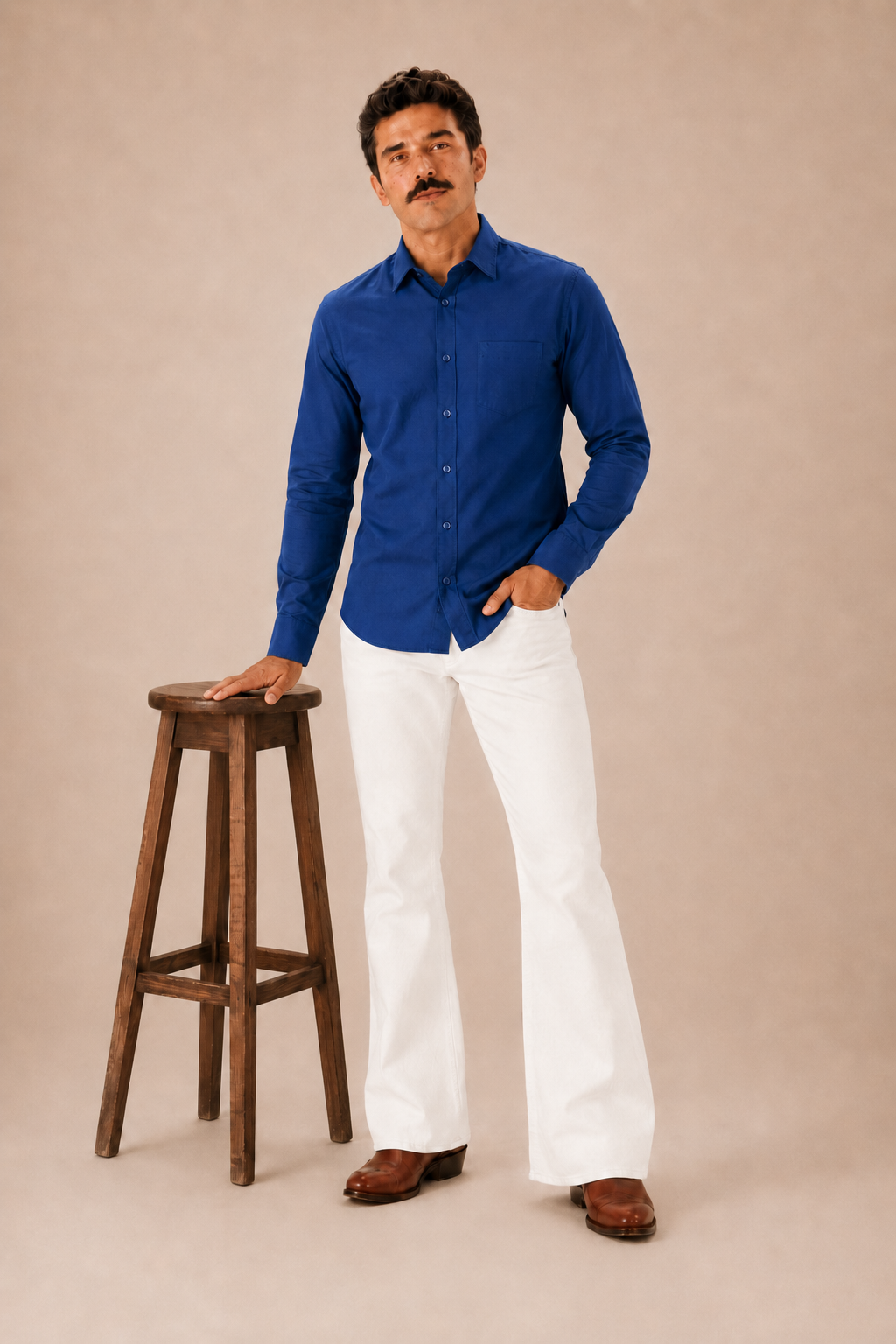 Dark Blue Premium Cotton Casual Shirt