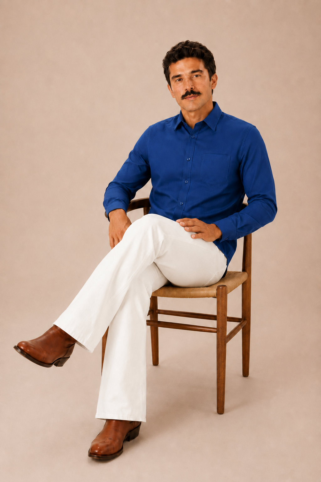 Dark Blue Premium Cotton Casual Shirt