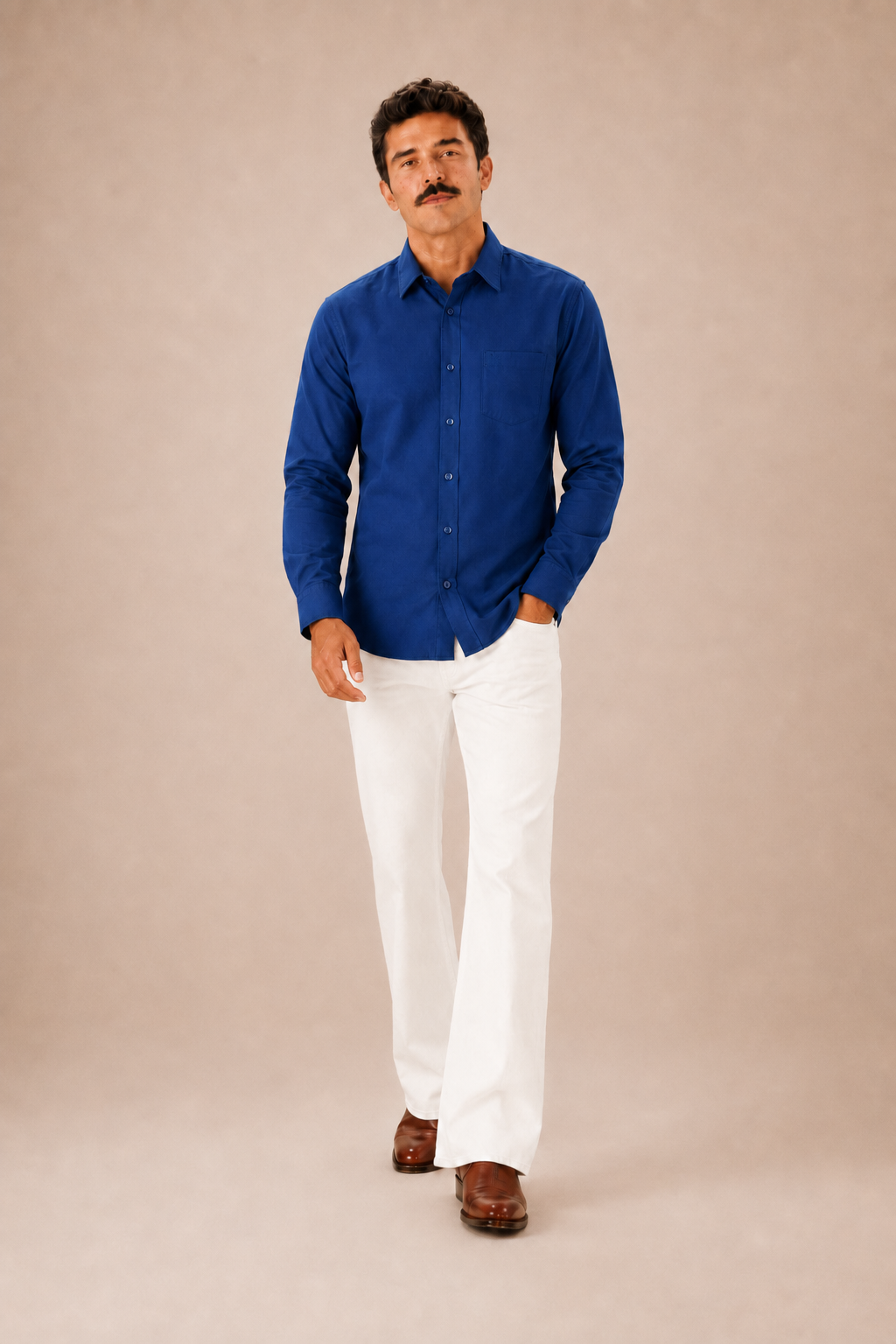 Dark Blue Premium Cotton Casual Shirt