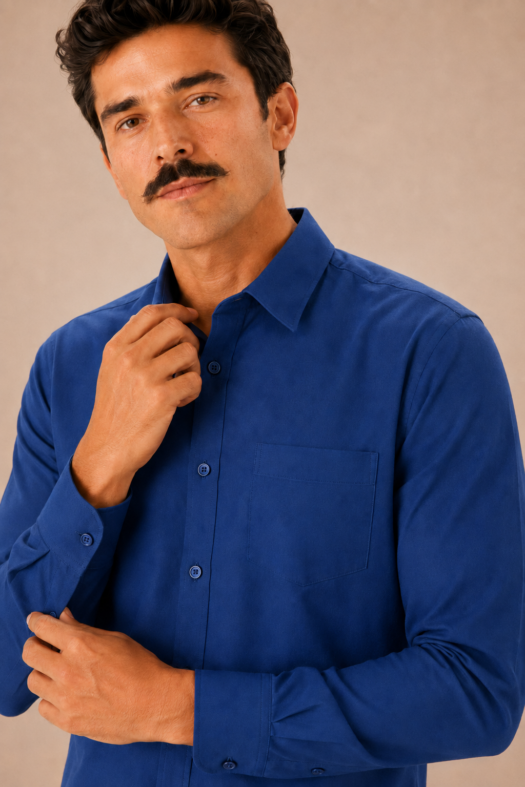 Dark Blue Premium Cotton Casual Shirt
