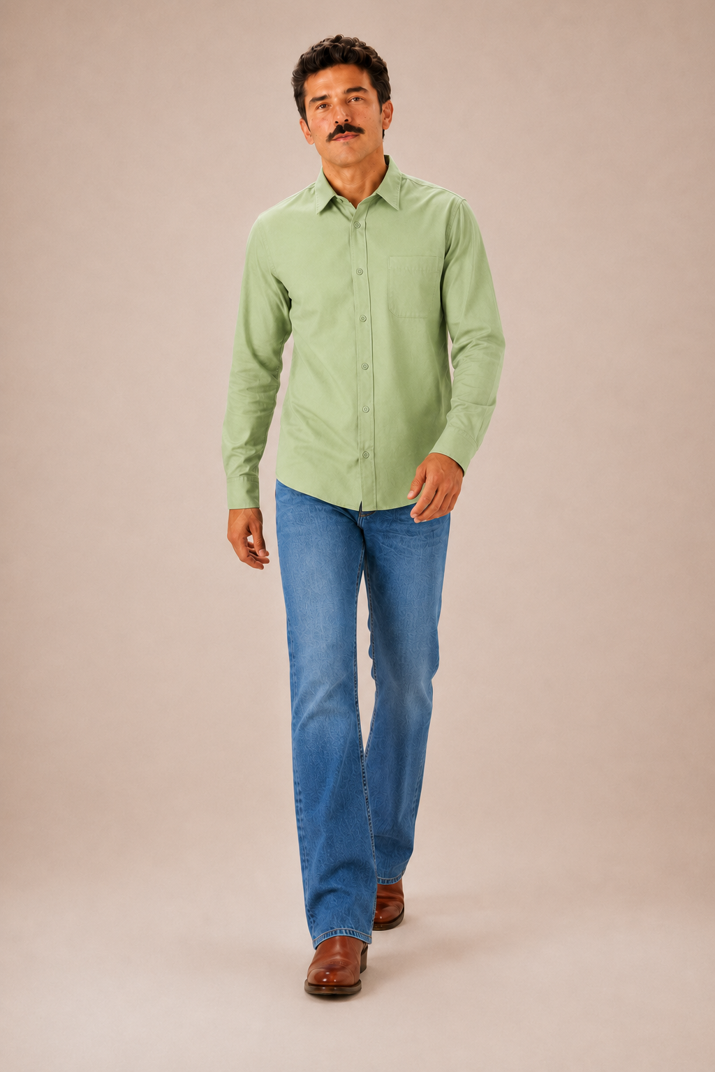 Light Green Premium Cotton Casual Shirt