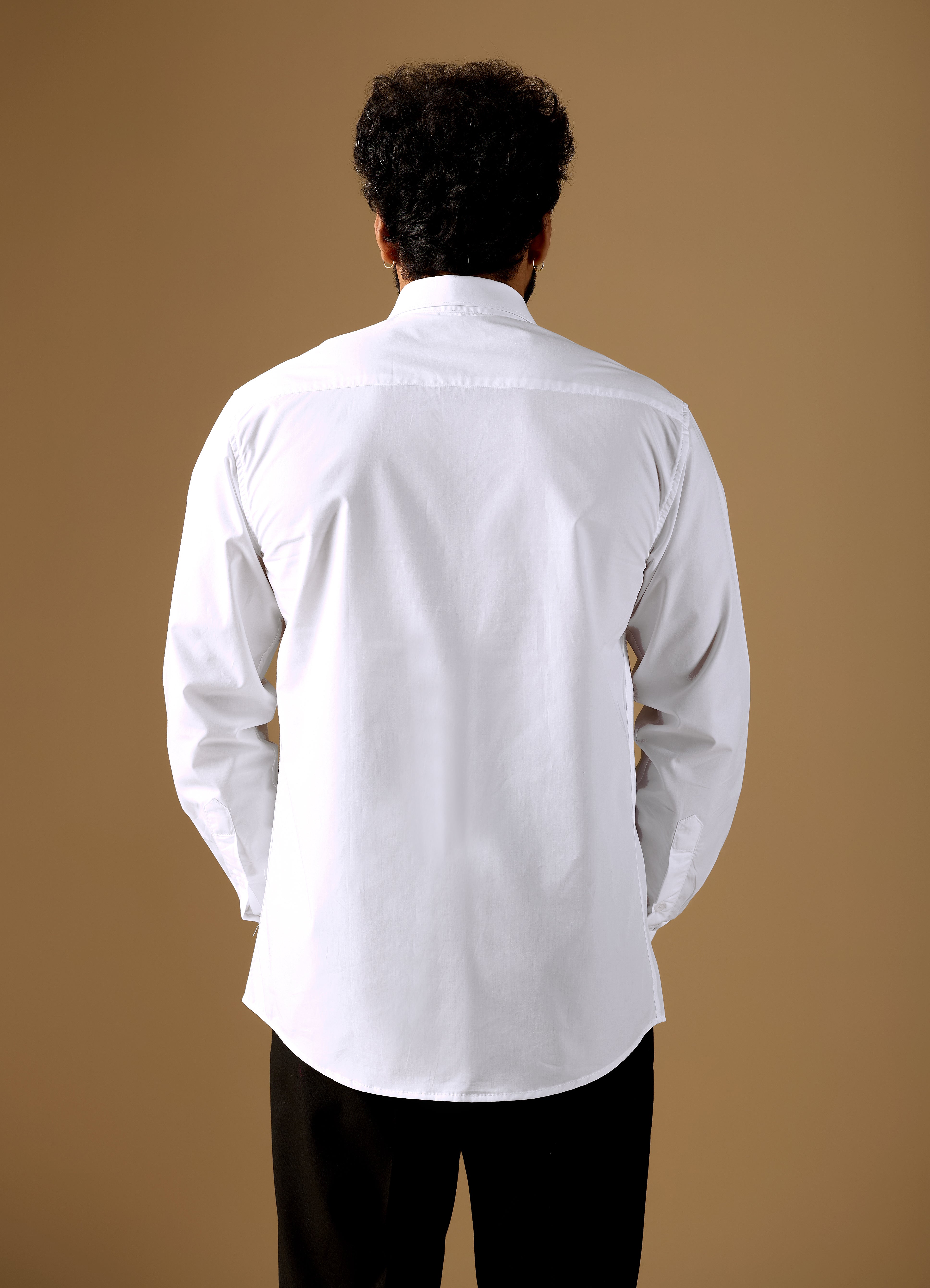 Men White Solid Pure Khadi Shirt