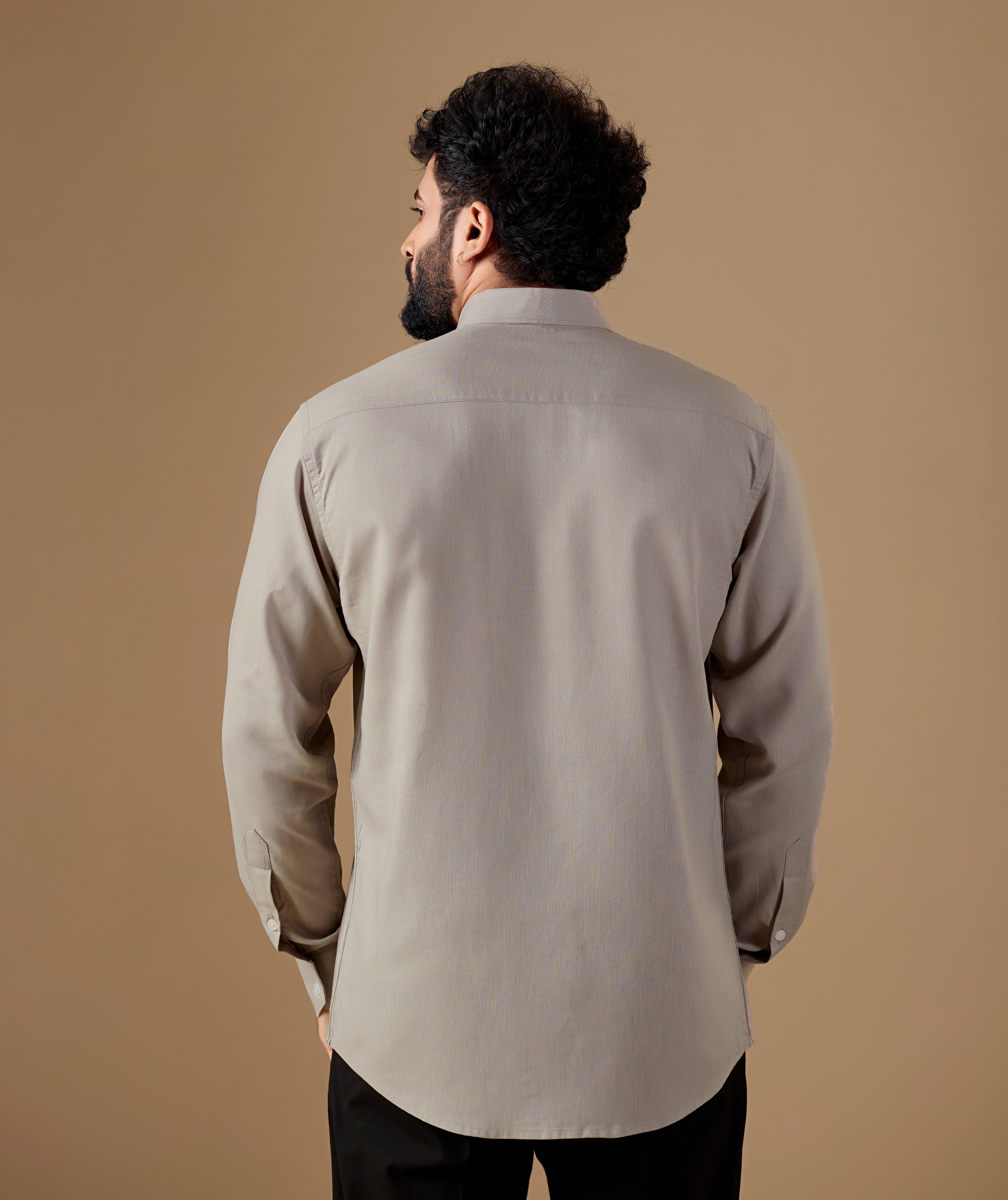 Men Pastel Solid Pure Linen Shirt