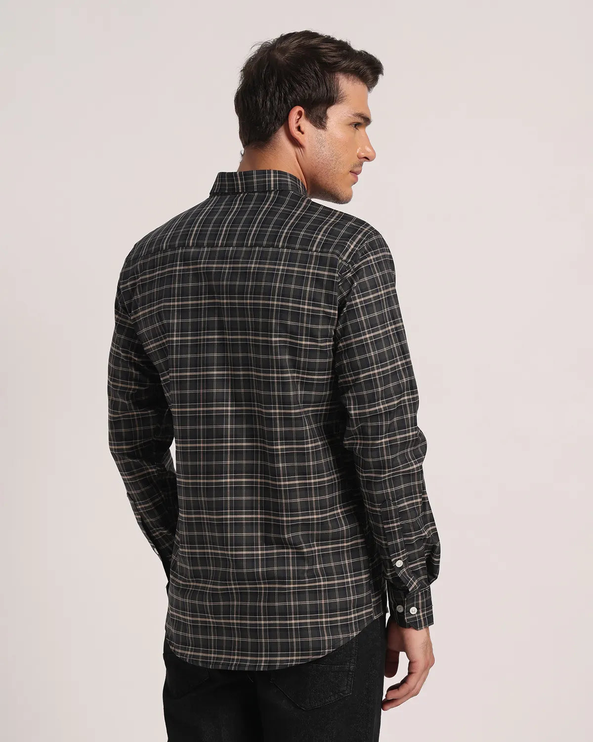 Men Dark Green Checked Pure Cotton Oxford Shirt