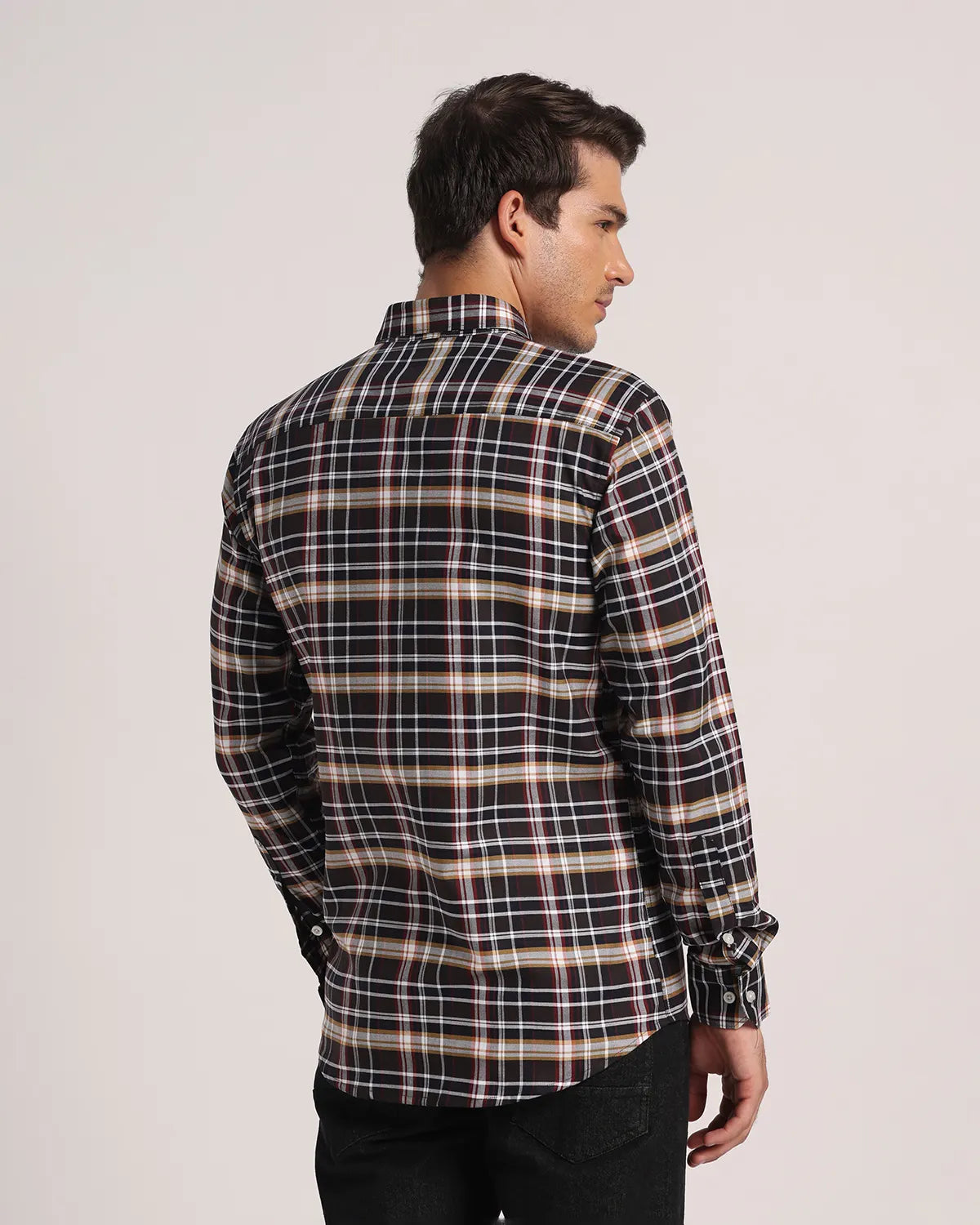 Men Black Checked Pure Cotton Oxford Shirt